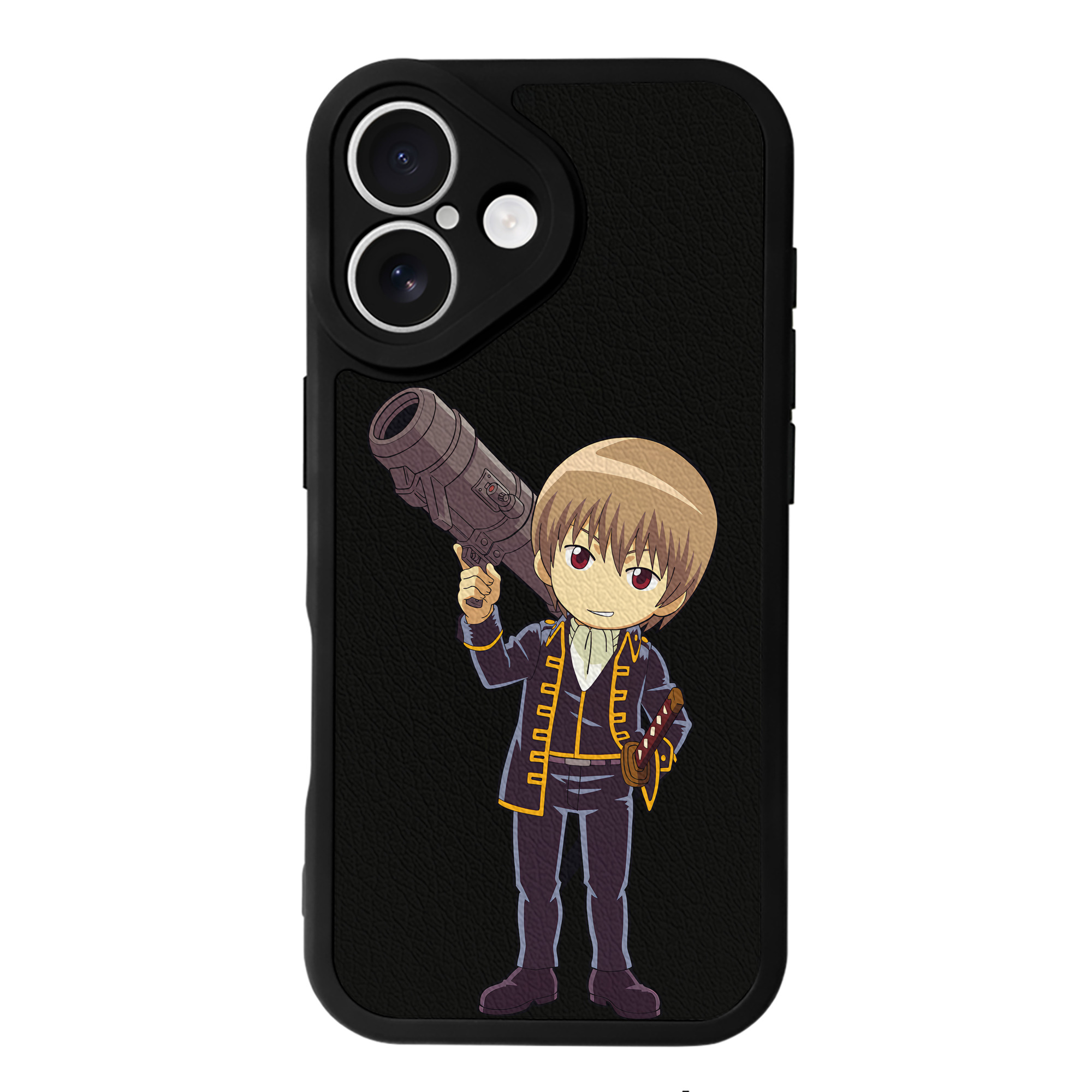 （画像用） ぎんたま 坂田銀時（さかたぎんとき） 神楽 志村新八（しむら しんぱち） GINTAMA Sakata Gintoki Kagura Shimura Shinpachi 【iPhone 16シリーズ対応】シリコンスマホケース（レザー調） 材質：シリコン
